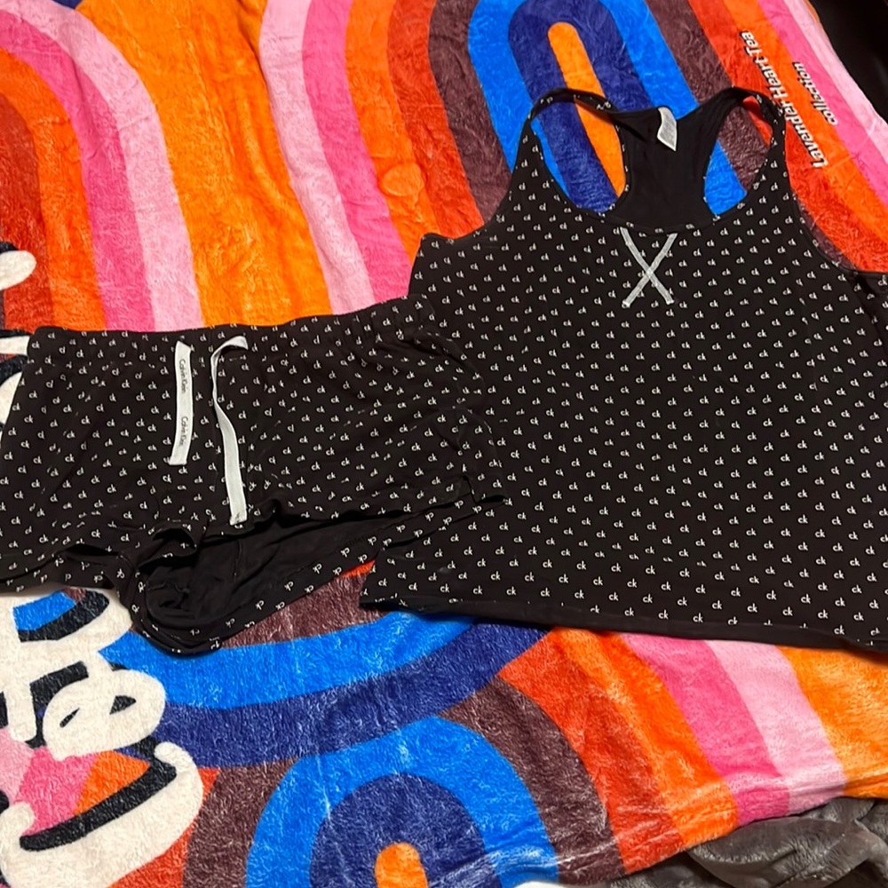 Calvin Klein Logo Pajama Shorts Set — Size Small